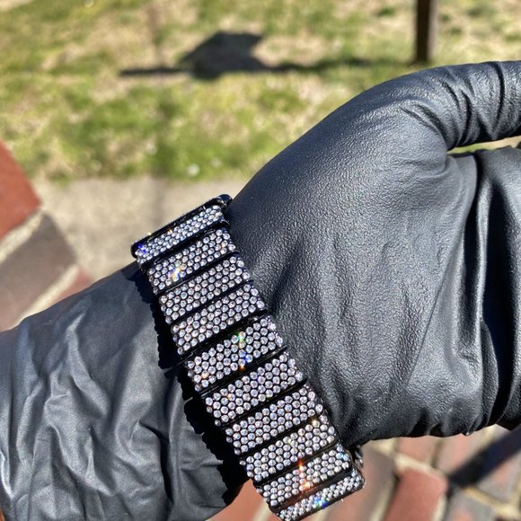 Full Iced Gold PT/ White Gold PT Hip Hop Rectangle Luxury Stylish Quartz Watch - Picture 14 of 16